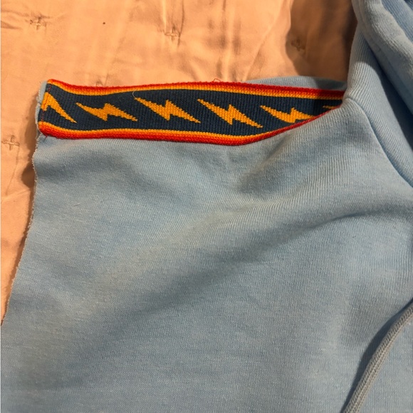 Aviator Nation Light Blue Lightning Pullover Hoodie Vest - Picture 10 of 14
